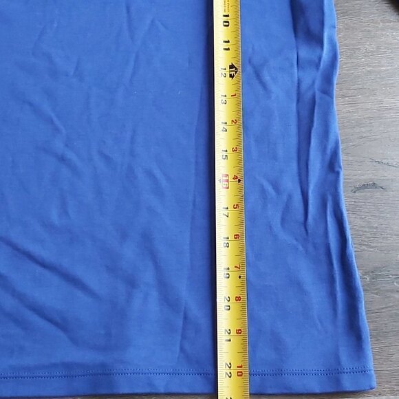 L.L. Bean 100% Supima Cotton 3/4 Sleeve Royal Blue Top - Size Small Petite - Picture 5 of 7